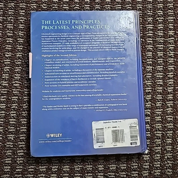 Separation Process Principles Textbook - Picture 2 of 2